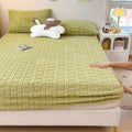 Axyaa Jacquard Winter Fleece Mattress Cover, Elastic Band, Thick & Warm Bed Sheet