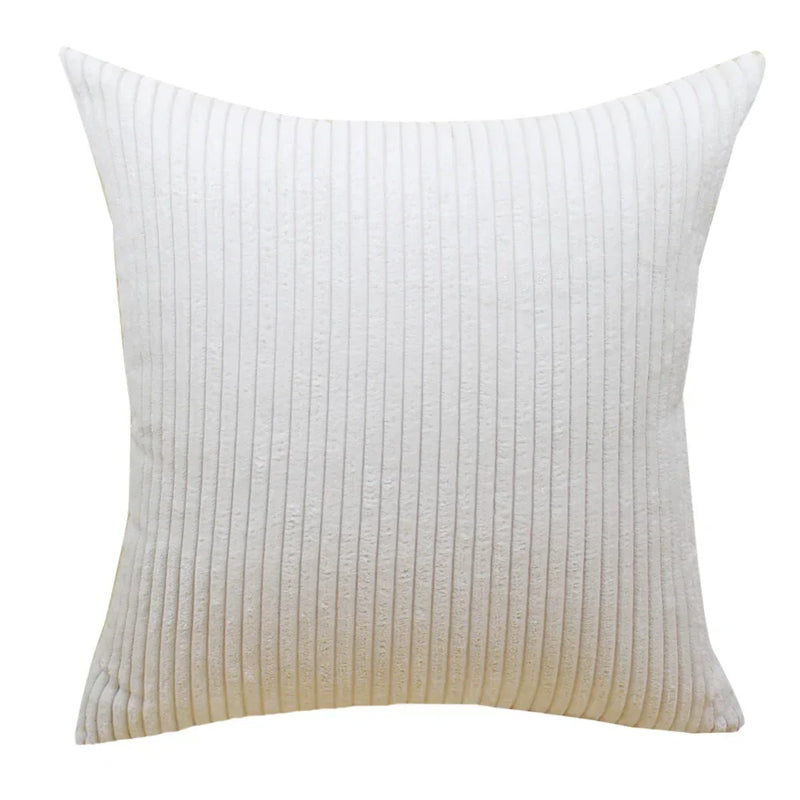 Axyaa Soft Corduroy Cushion Cover Striped Throw Pillow Case for Home Decor