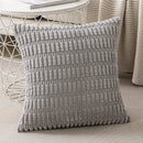 Axyaa Striped Corduroy Pillow Cover 18x18 Inch Soft Luxury Cushion