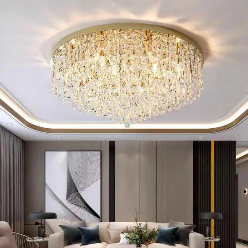 Axyaa Crystal LED Ceiling Chandelier - Modern Bedroom Lighting Fixtures