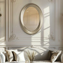 Axyaa Silver Glass Baroque Mirror for Modern Home Decor