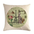 Axyaa Retro Bike Woman Linen Pillowcase 45*45cm Decorative Sofa Cushion Cover
