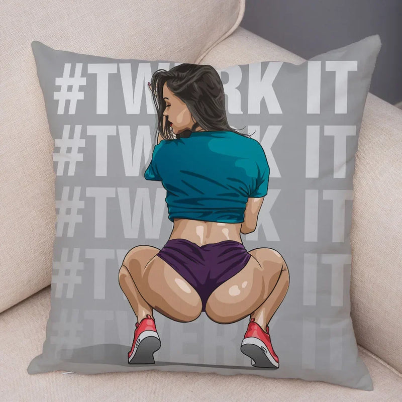 Axyaa Cartoon Lady Chest Decorative Pillowcase - Fashion Girl Design