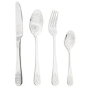 Axyaa Vintage Flower Carved Stainless Steel Cutlery Set - 5Pcs Dinnerware Kit