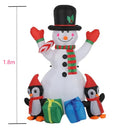 Axyaa Christmas Snowman Inflatable with LED Lights - Outdoor Xmas Decor for Yard & Garden