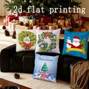 Axyaa Christmas Wreath & Santa Pillows for Sofa, Bedroom, Car - Pillow Cover & Cushion