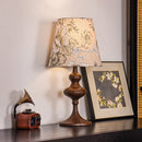 Axyaa Wooden Table Lights with Handmade Fabric Lampshade for Home & Office