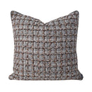Axyaa Brown Wool Tweed Plaid Sofa Pillow Set