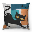 Axyaa Retro Black Cat Cartoon Anime Decorative Pillowcase for Sofa, Car, Bedroom