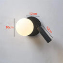 Axyaa Modern LED Glass Ball Wall Lamp Rotatable Sconces for Bedroom & Living Room