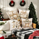 Axyaa Christmas Pillowcase Stove Lamp Ball Gift Cushion Cover Home Decoration 45x45cm