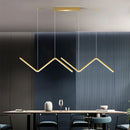 Axyaa Modern Black & Golden LED Wave Pendant Chandelier