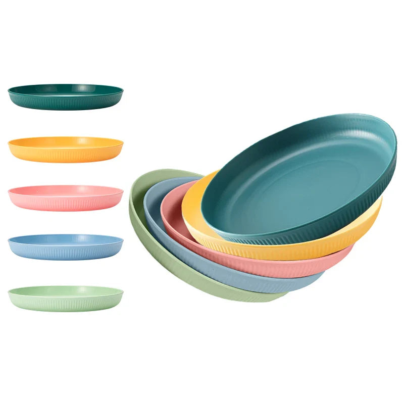 Axyaa 4pcs Reusable Plate Set for Travel, School, Picnic, Camping, Party