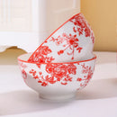 Axyaa 6PCS Ceramic Rice Bowl Set - 4.5" Round Microwave & Oven Safe Kitchen Tableware