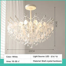 Axyaa Luxury Vintage Shell Crystal Chandelier in Blue/White