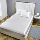 Axyaa Satin Fitted Bed Sheet Set Queen/King Size Luxurious Soft Silky Elastic Bedsheet
