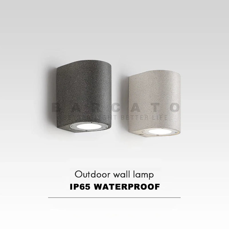 Axyaa Waterproof Wall Lamp Japanese Nordic Homestay Sconce Bedside Cement Light