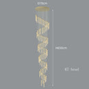 Axyaa Crystal Chandelier Stair Pendant Lamp Living Room Pendant Lights Interior Lighting