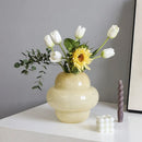 Cream Glass Vase Axyaa - Mid Century Modern Living Room Flower Decor