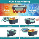 Axyaa Stainless Steel 2-In-1 Electric Lunch Box for Heating Food On-the-Go