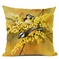 Axyaa Elegant Floral Bird Pattern Linen Cushion Cover 45x45cm for Living Room Sofa