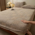 Luxurious Axyaa Fleece Jacquard Geometric Bed Sheet for Single/Double Mattress
