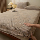 Luxurious Axyaa Fleece Jacquard Geometric Bed Sheet for Single/Double Mattress