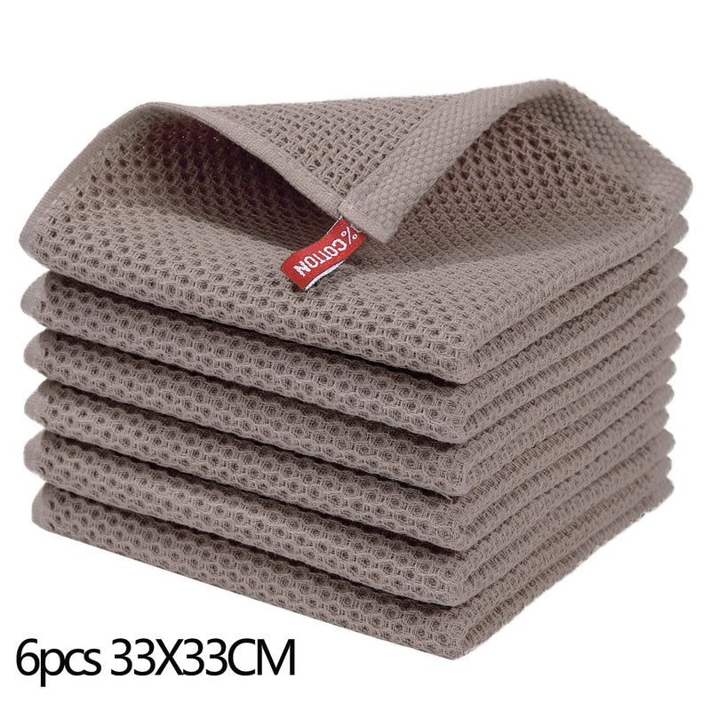 Axyaa Waffle Weave Kitchen Towel Set Absorbent Quick Dry Dishcloth Wash Cloth
