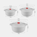 Axyaa Round Microwave Steamer Lunch Box with Lid for Fresh Keeping, Buns, Noodles