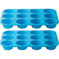 Axyaa Silicone 12-Hole Round Mold for Baking Cupcakes and Cookies