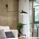 Axyaa Retro Industrial LED Wall Lamp with Long Pole Swing Arm