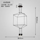 Axyaa Black Acrylic LED Pendant Chandelier | Modern Minimalist Line Design Indoor Lighting