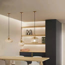 Axyaa Pumpkin Glass Chandelier Nordic Pendant Light Kitchen Dining Room Modern Lamp