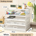 Axyaa 4-Tier Stackable Letter Tray Desk Organizer with Pen Holder