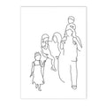 Axyaa Family Portrait Line Wall Art Canvas Poster Son Daughter Love Bedroom Decor