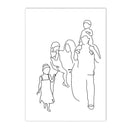 Axyaa Family Portrait Line Wall Art Canvas Poster Son Daughter Love Bedroom Decor