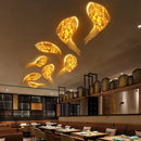 Axyaa Bamboo Led Big Fish Wall Lamp | Nordic Modern Handwoven Art Home Decoration