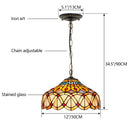 Axyaa Handcrafted Peacock Dragonfly Glass Pendant Light - Artisan Leaf Pattern Lighting