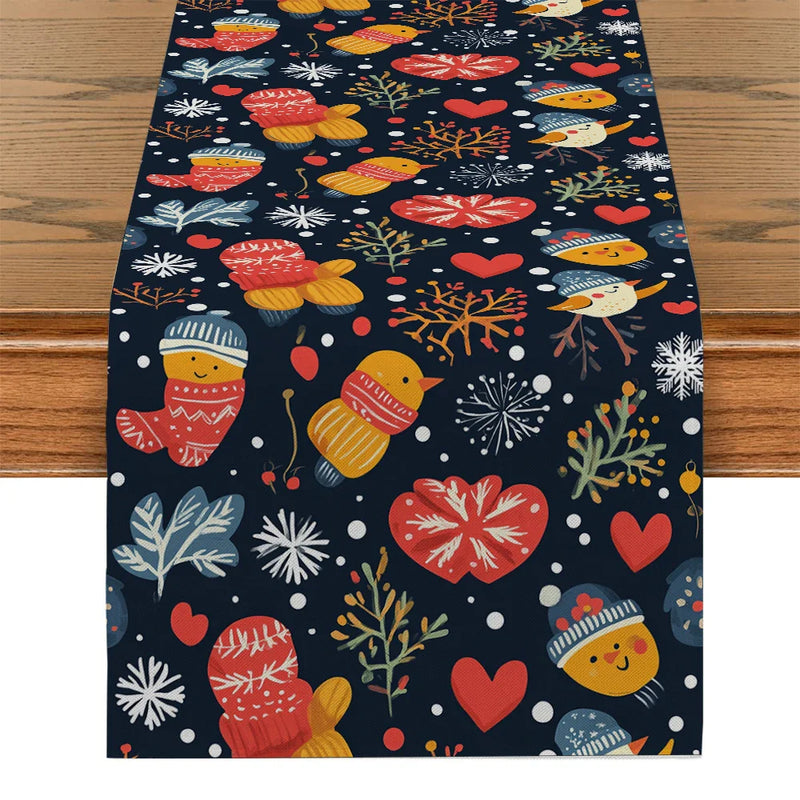 Axyaa Winter Collection Table Runner Holiday Decor Farmhouse Dining Wedding Party