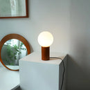 Axya Retro Ceramic Desk Lamp with Solid Wood Base for Bedroom and Study