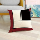 Axyaa Geometric Throw Pillow Cover Set in Red, Blue, and Gray