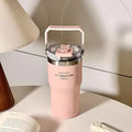 Axyaa 20oz Double Wall Insulated Thermos Cup with Straw, Portable Car Coffee Mug