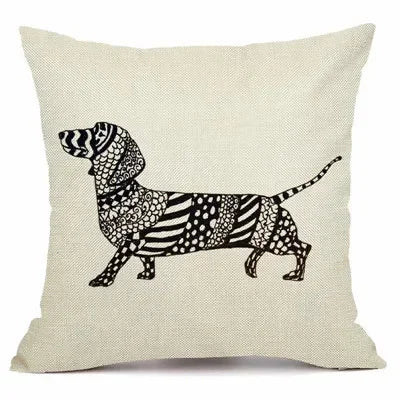Axyaa Christmas Sausage Style Cushion Cover | Festive Dog Decorative Pillow Cover 45x45cm