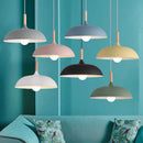 Axyaa Oak Pendant Light: Nordic Modern LED E27 Hanging Lamp