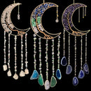 Axyaa 7 Chakra Agate Dream Catcher Moon Gemstone Wind Chime Home Decor