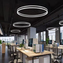 Axyaa LED Circular Chandelier: Dimmable Pendant Lamp for Dining Room, Living Room, Kitchen.