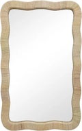Rattan Wave Mirror by Axyaa: Decorative Irregular Wall Mirror for Living Room, Bedroom, Bathroom