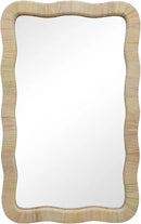 Rattan Wave Mirror by Axyaa: Decorative Irregular Wall Mirror for Living Room, Bedroom, Bathroom