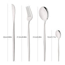 Axyaa 24-Piece Stainless Steel Dinnerware Set - Knife Fork Spoon Silverware Tableware