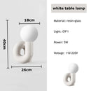 Axyaa Minimalist Glass Geometry LED Table Lamp for Bedroom and Living Room